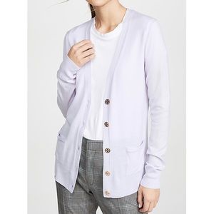 NWT Tory Burch lavender lilac Madeline cardigan XS